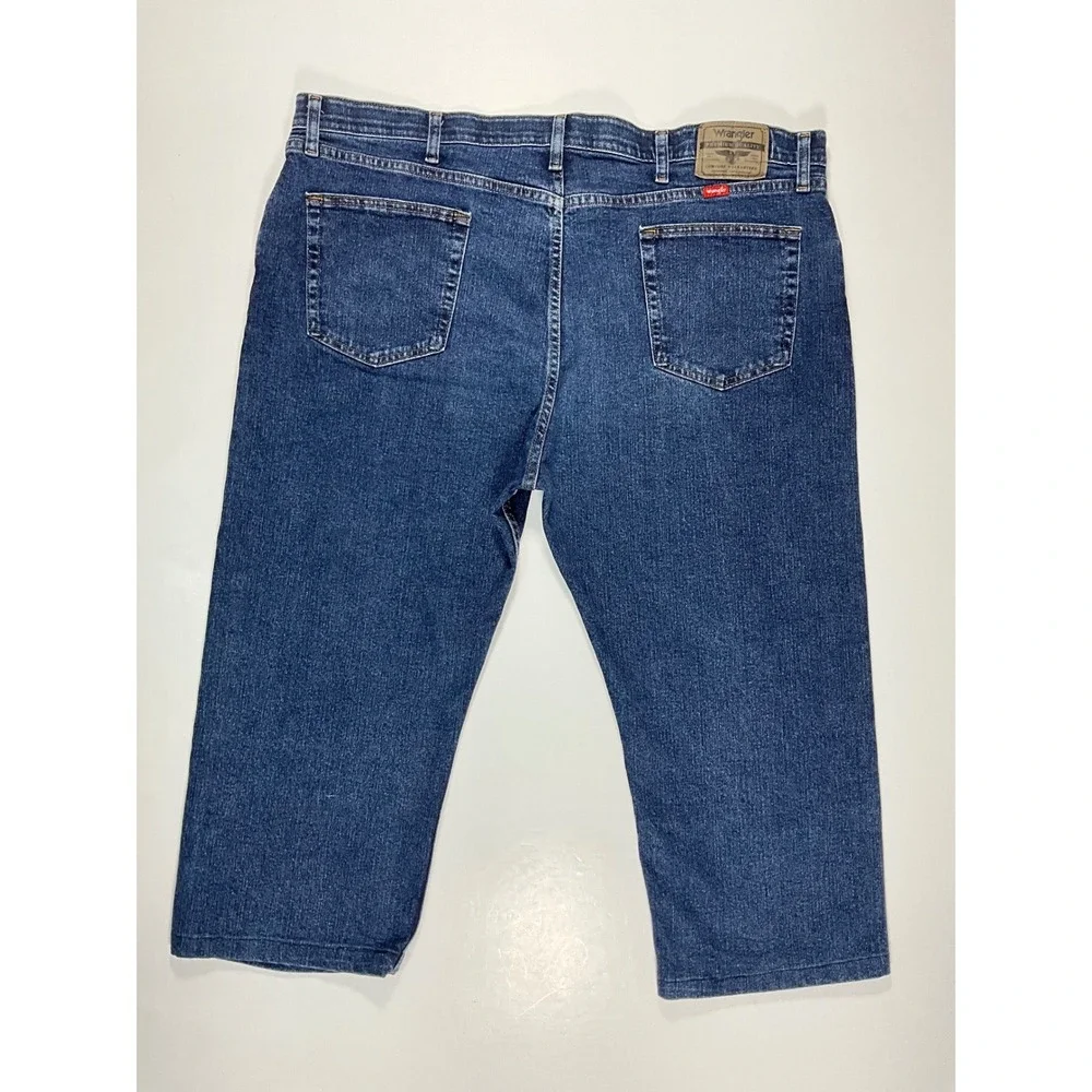 Wrangler Mens Blue Denim Straight Leg Jeans Premium Quality Comfort 44x29